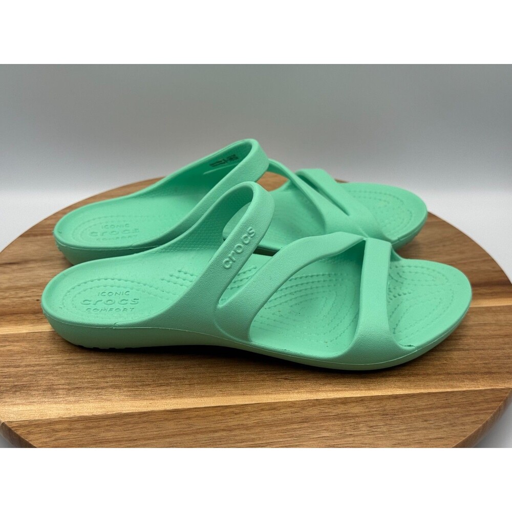 CROCS Kadee II Sandals Women's Green Slip On Strappy Lightweight Casual - 7
